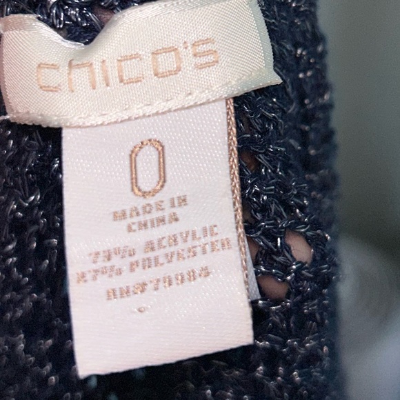 Chico’s Navy Open Knit Sweater — FINAL SALE PRICE - Picture 3 of 5